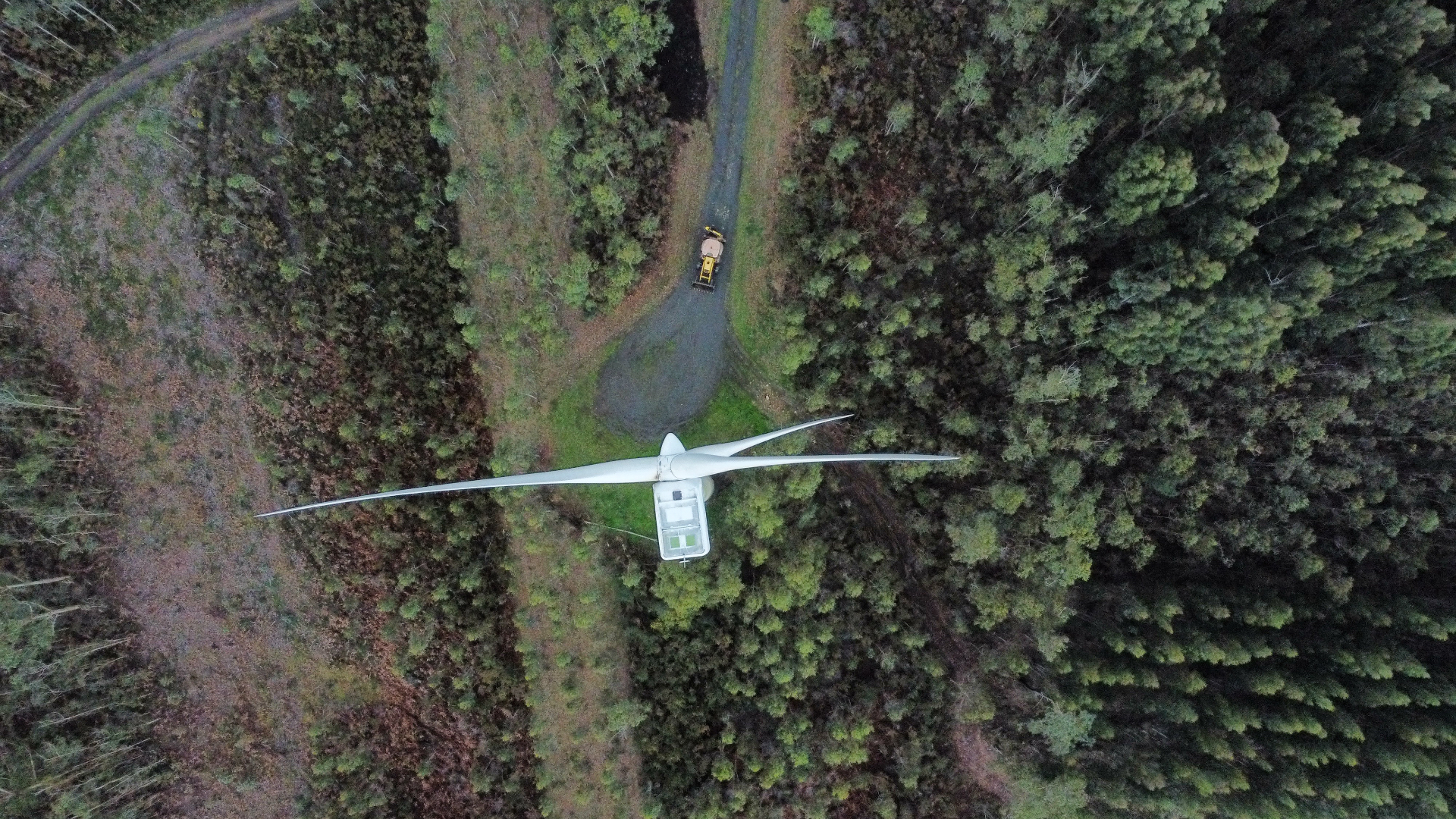 Parque eólico — vuelo de inspección